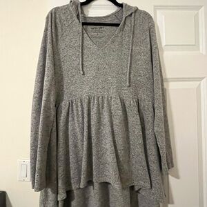 Torrid Gray Hooded Tunic Sweater